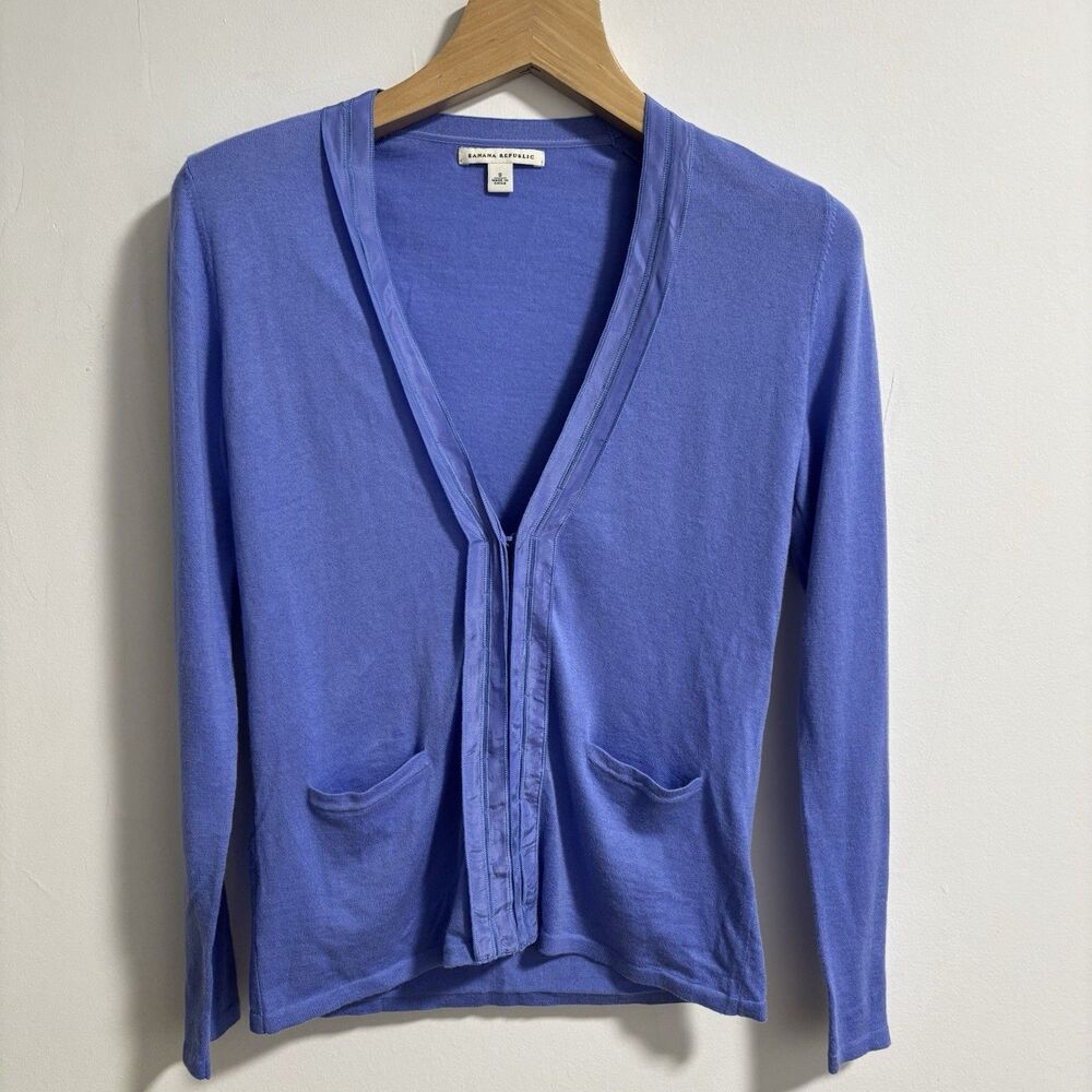 Banana Republic Cardigan Women’s Sz Small Blue Pima Cotton Cashmere Sweater